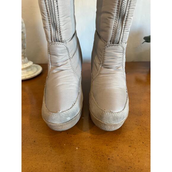 Juicy Couture Vintage Fur Trim Snow Boots Taupe 10 - Picture 3 of 10